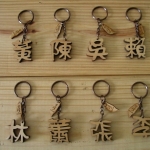 台灣製造(MIT)立體原木雕刻百家姓 姓氏鑰匙圈